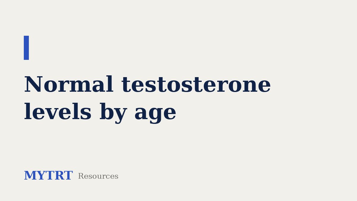 Normal testosterone levels by age – MYTRT resource guide